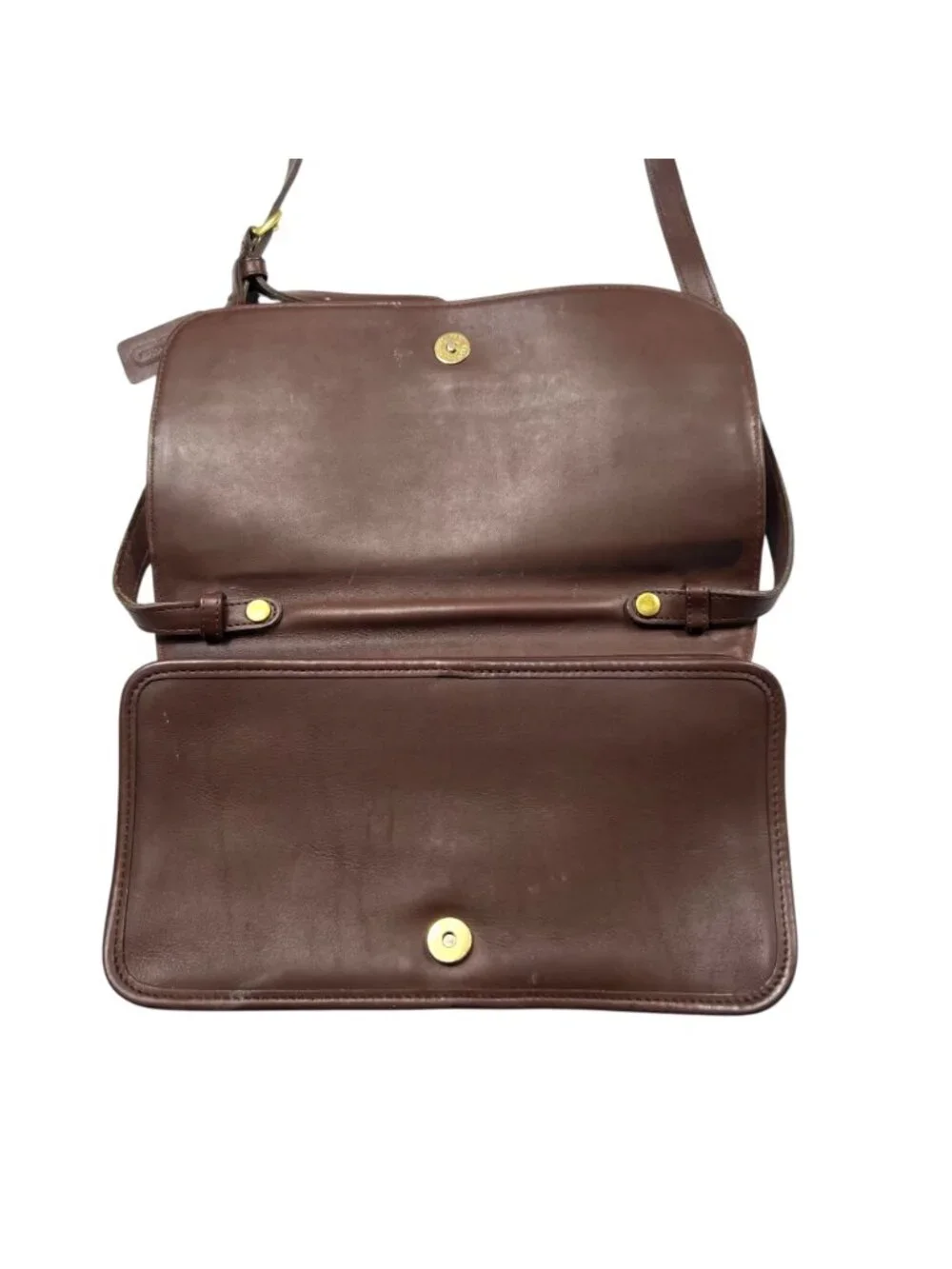 Coach Tribeca 9091 Leather Rectangular Crossbody Bag Chocolate Brown